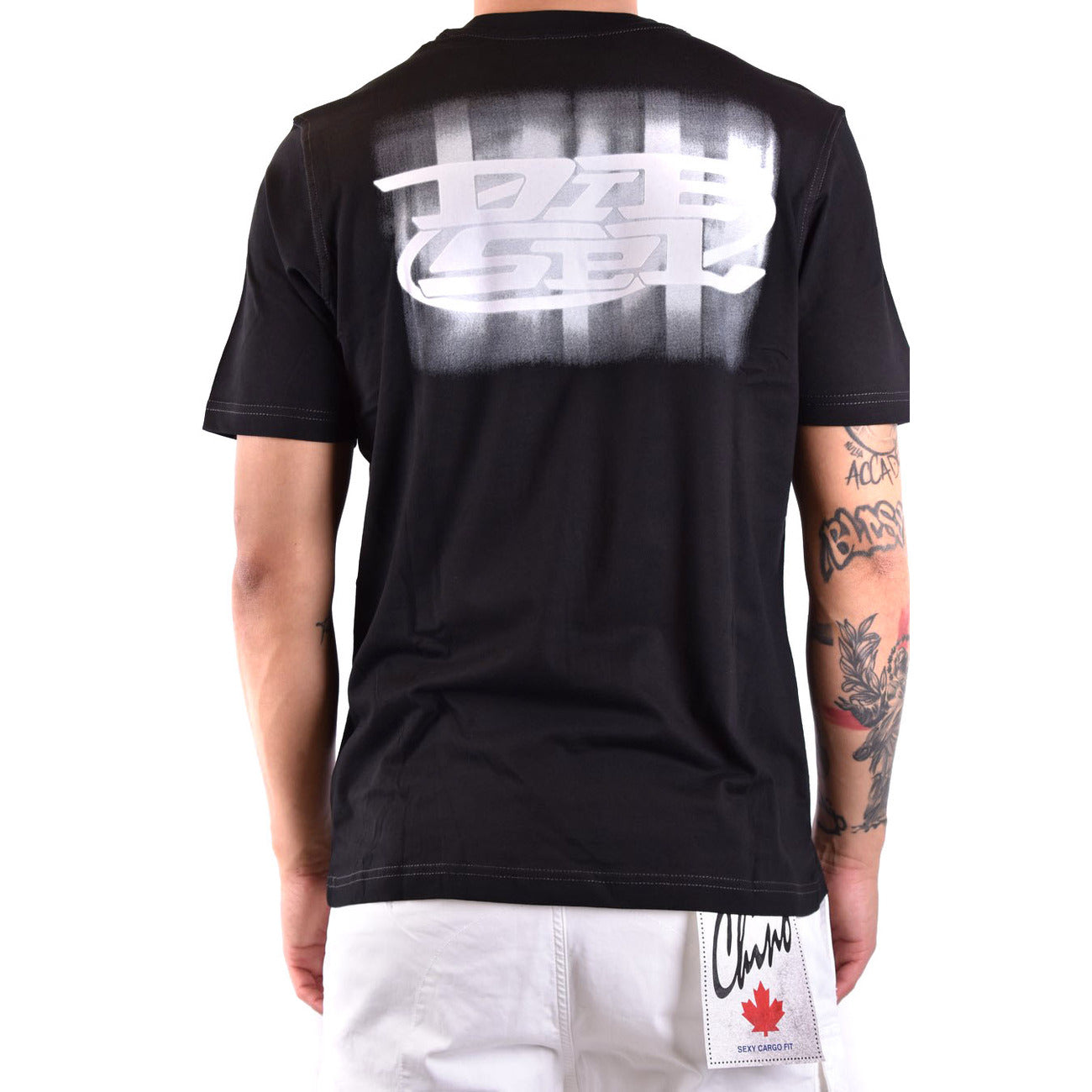 2428765 Diesel T-Shirt Nera Stampa Uomo