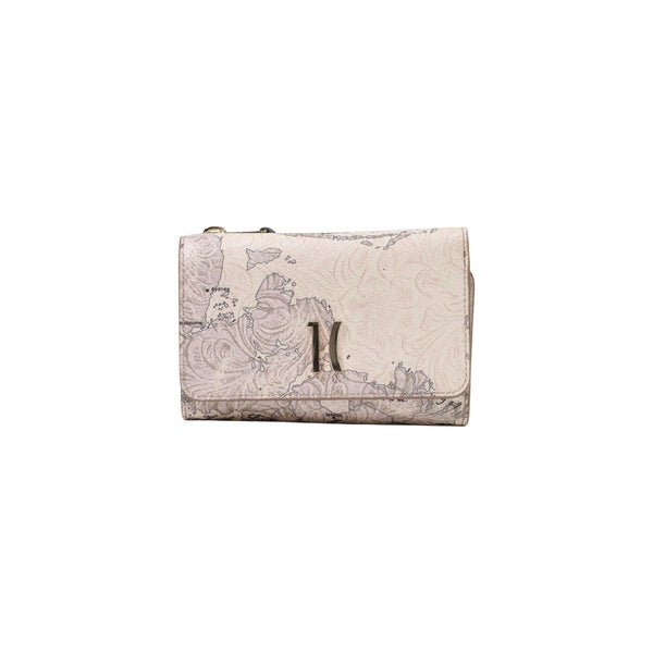 Alviero Martini 1ᴬ Classe Geo White Baroque Portafoglio Grande con Patta