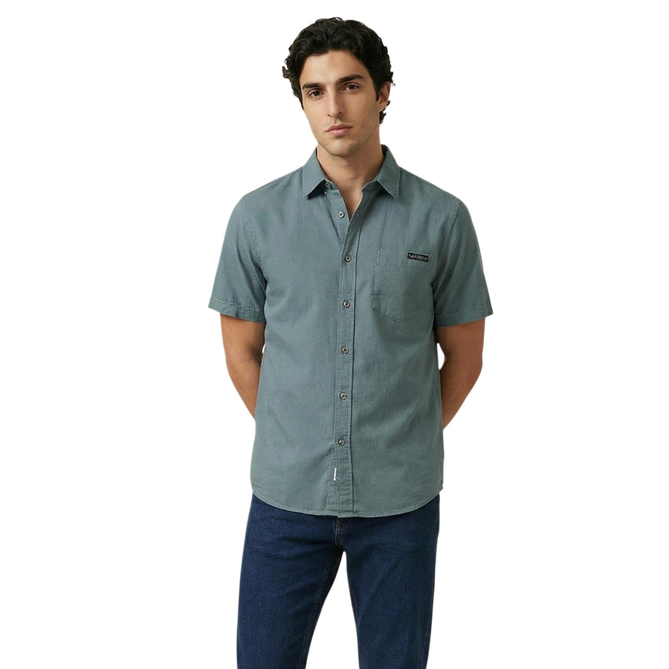 2460293 Calvin Klein Jeans Camicia Verde Uomo