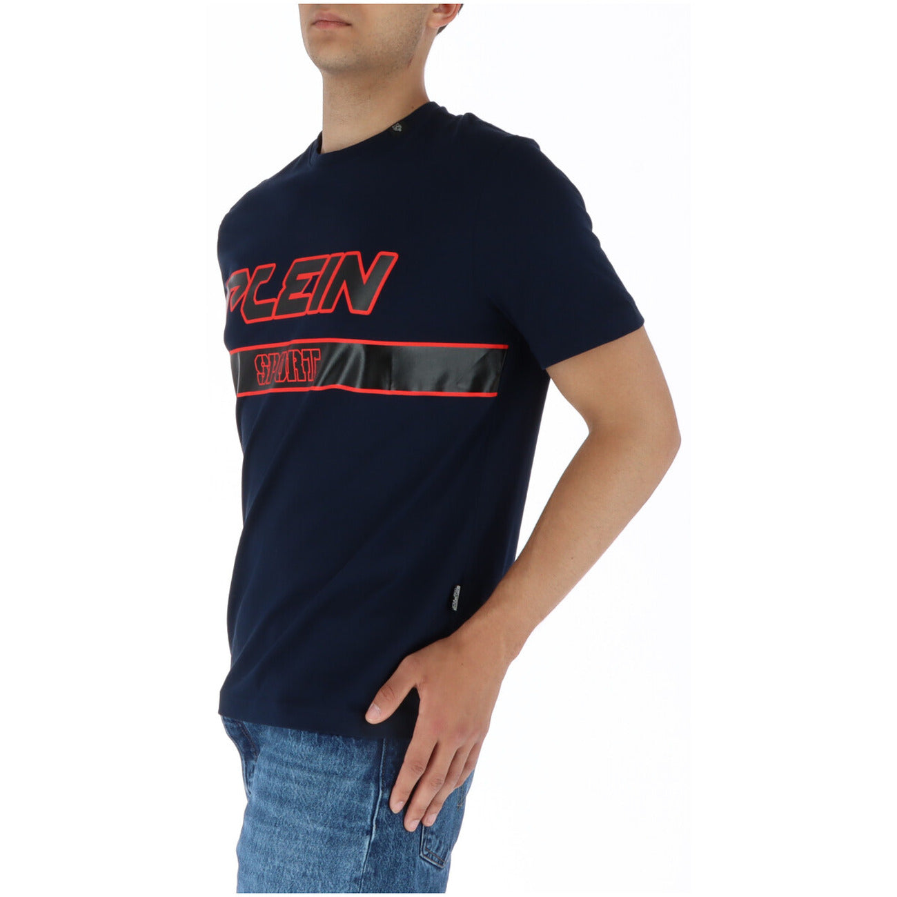 443809 Plein Sport T-Shirt Blu Stampa Uomo