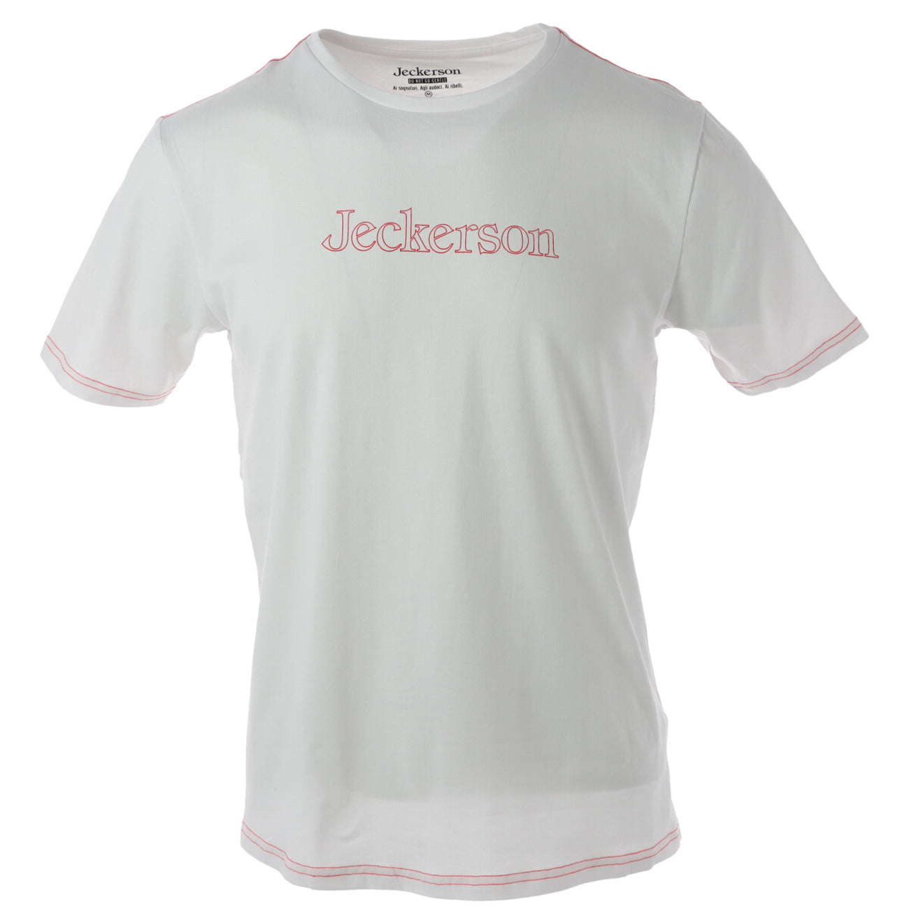 362847 Jeckerson T-Shirt Bianco Cotone Elastan Slim Uomo