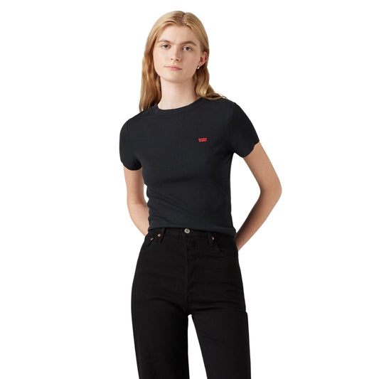 2456400 Levi's T-Shirt Nera Cotone Elastan Donna