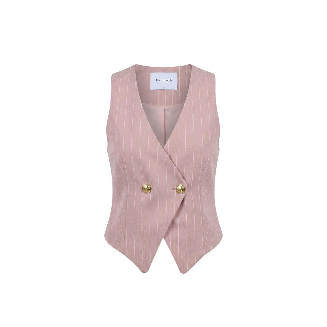 511740 Artigli Gilet Rosa Gessato Donna Primavera/Estate