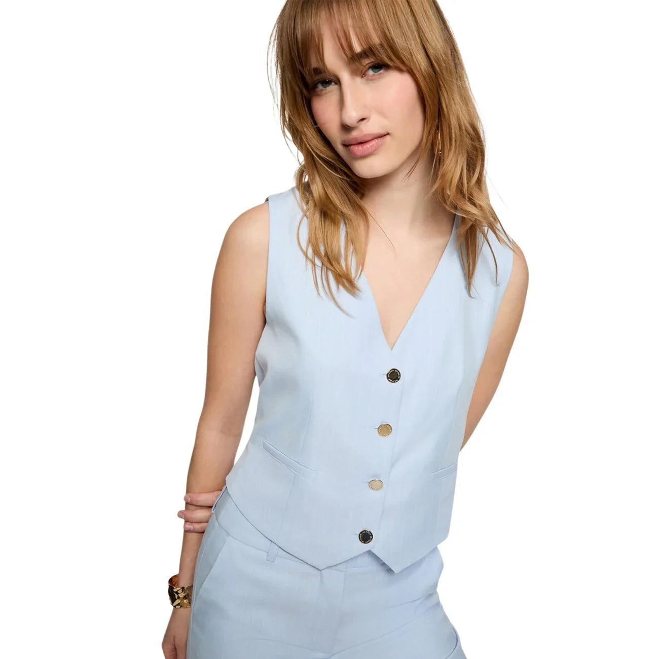 514664 Morgan De Toi Gilet Azzurro Smanicato Donna Primavera/Estate