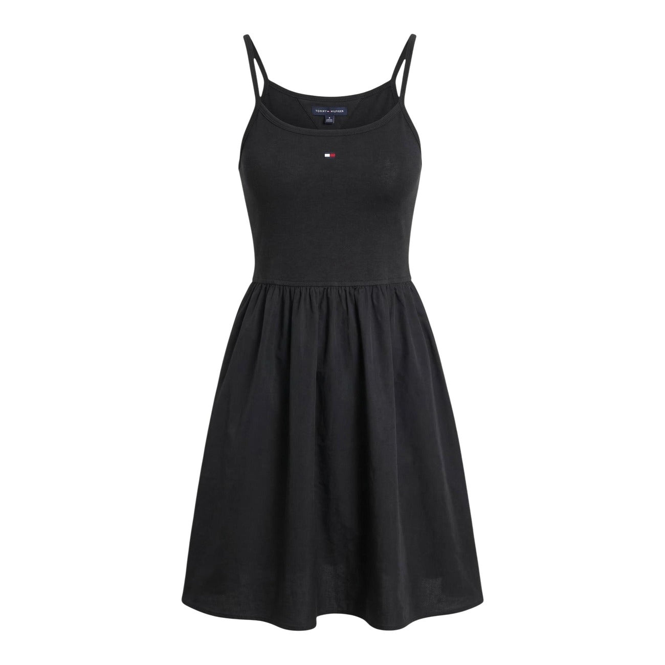 516738 Tommy Hilfiger Jeans Abito Nero Corto Spalline Donna
