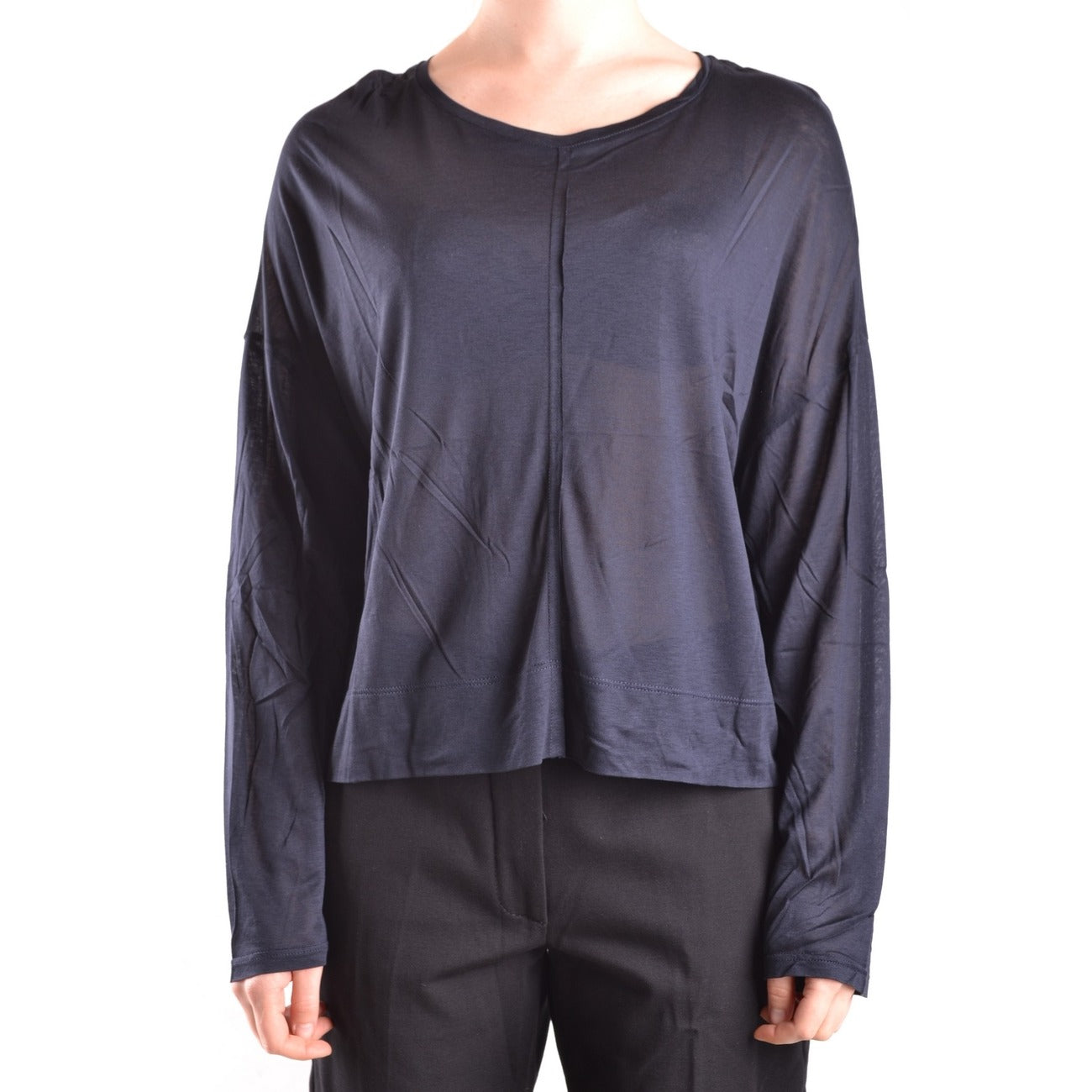 2429998 Dondup Maglia Nera Viscosa Scollo Tondo Donna