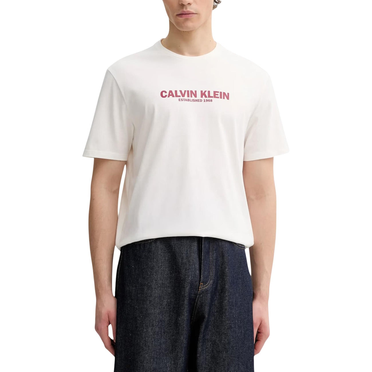 2447849 Calvin Klein T-shirt Bianca Stampa Uomo
