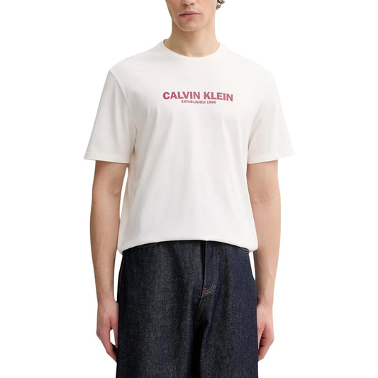 2447849 Calvin Klein T-shirt Bianca Stampa Uomo