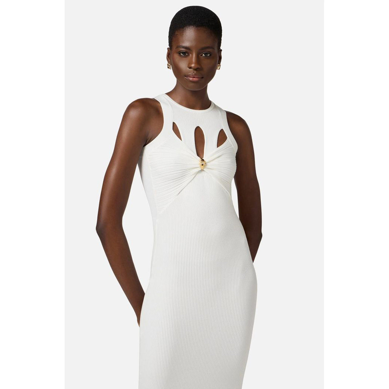 493898 Elisabetta Franchi Abito Bianco Donna Primavera/Estate