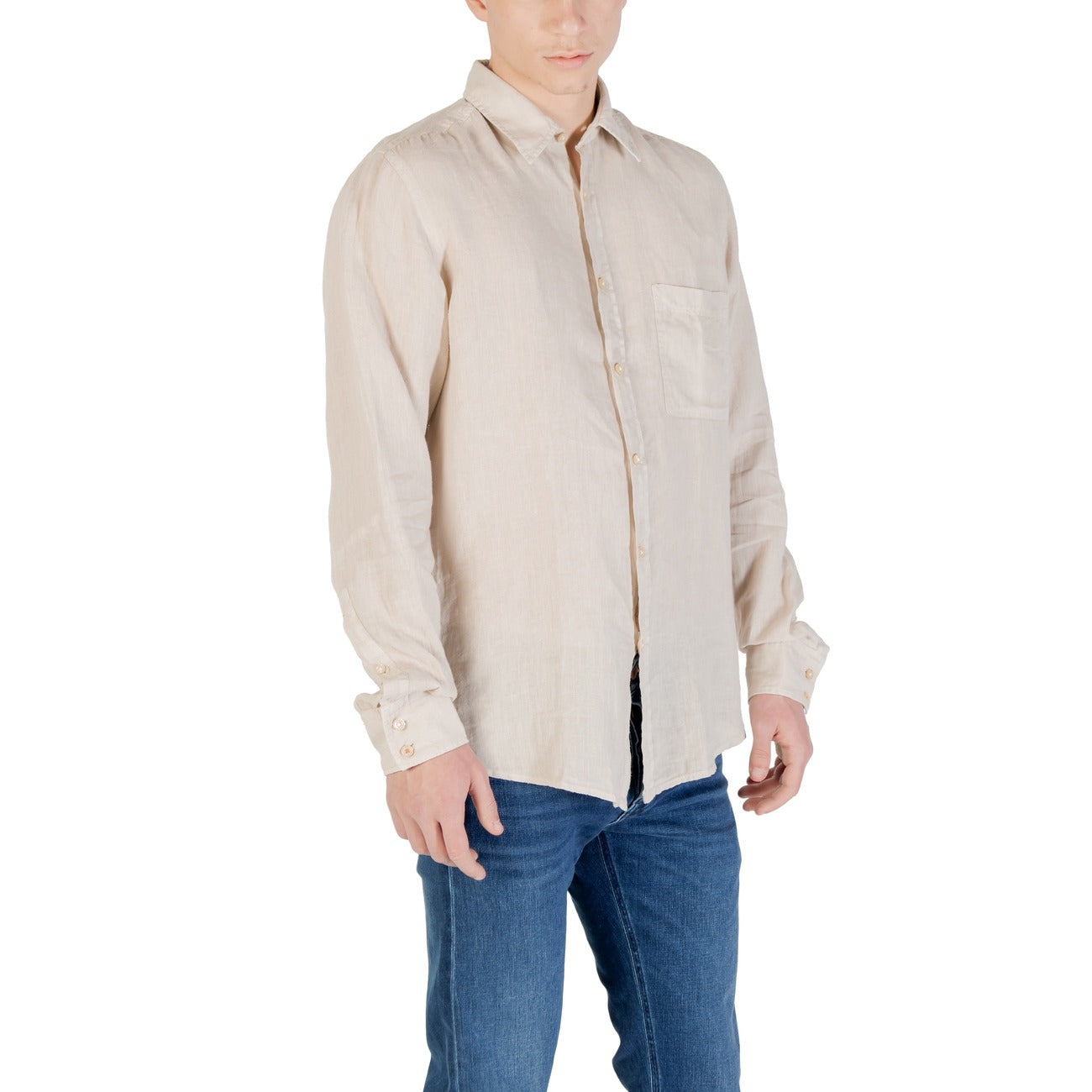 2421642 Boss Camicia Beige Lino Uomo