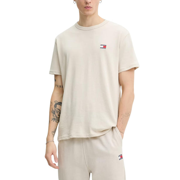 T-shirt Beige Cotone Organico Poliestere Uomo