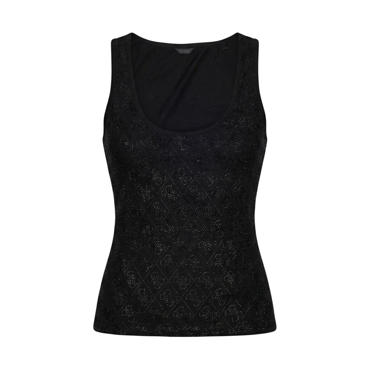 2453353 Guess Canotta Nera Cotone Smanicata Donna