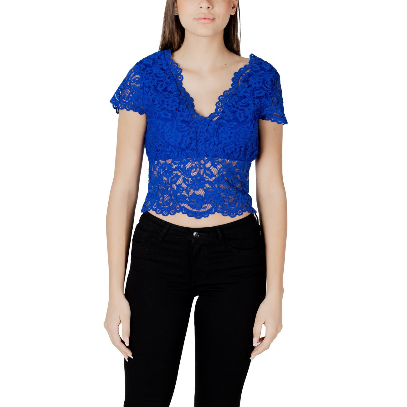 485799 Morgan De Toi Top Blu Scollo V Donna Primavera/Estate