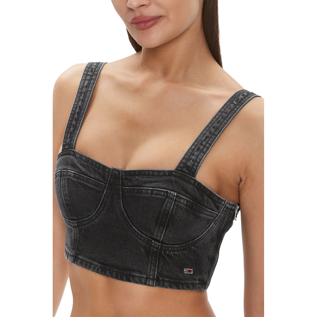471309 Tommy Hilfiger Jeans Top Nero con Spalline Donna