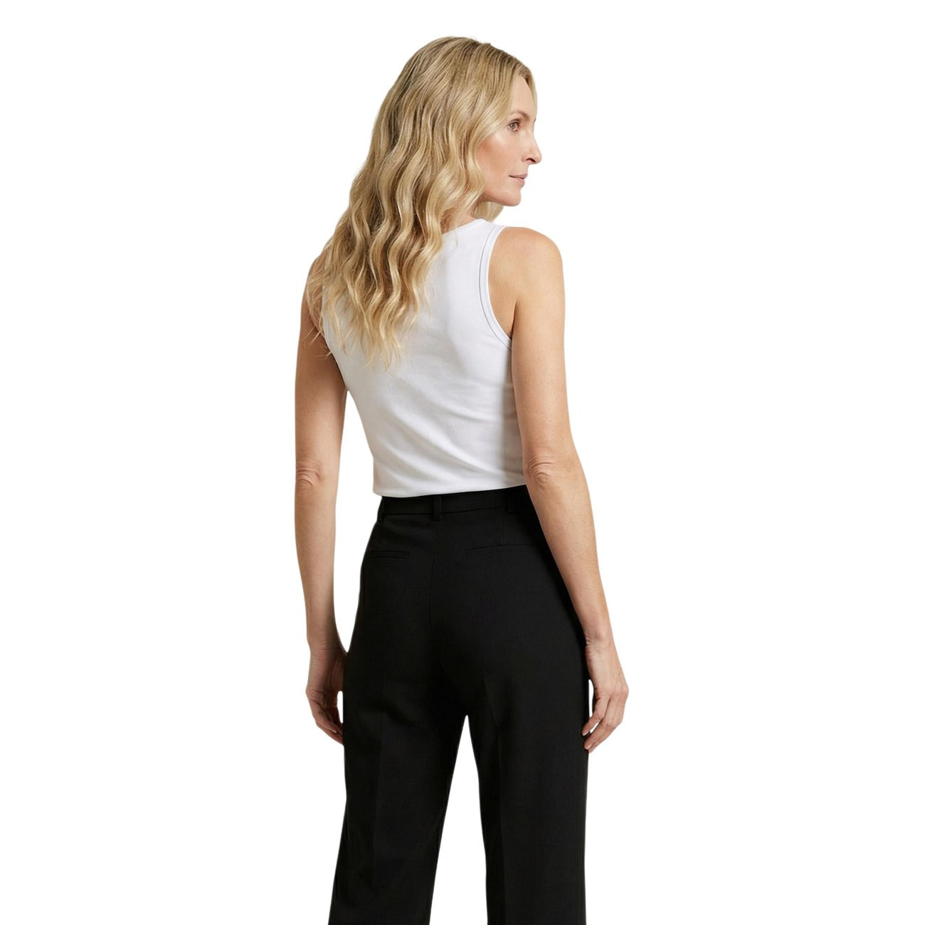 2453475 Guess Canotta Bianca Cotone Smanicata Donna