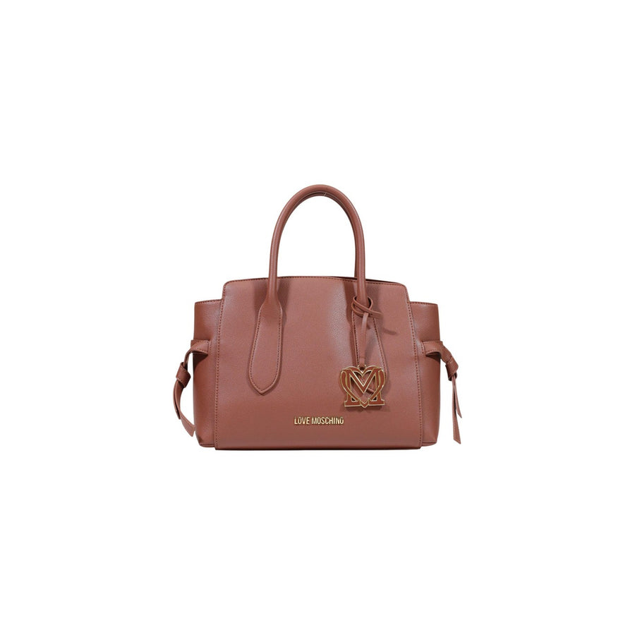 Borsa a Mano Trapezio Linea Signature Charm Heart Brown