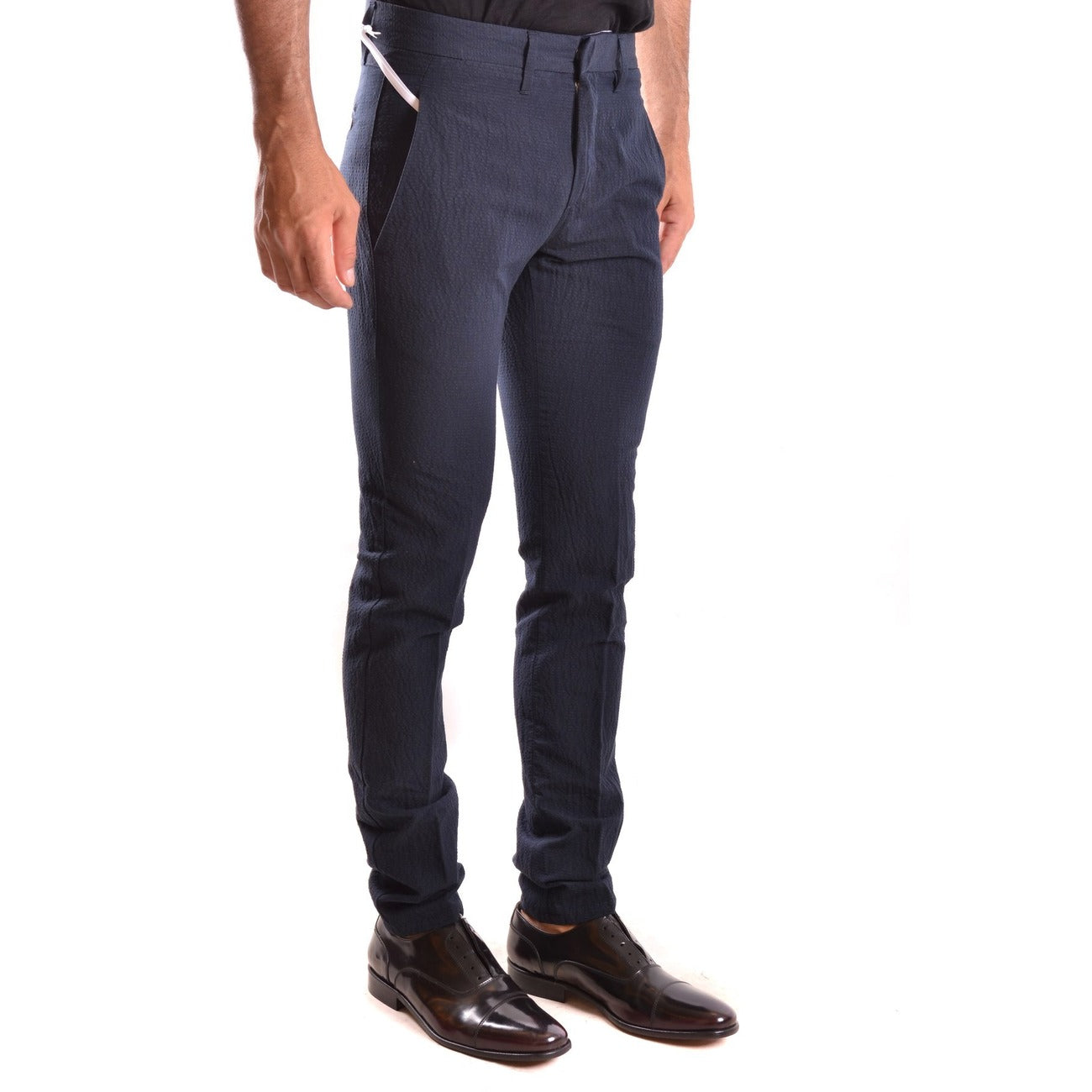 2429770 Dondup Pantaloni Blu Cotone Lino Uomo