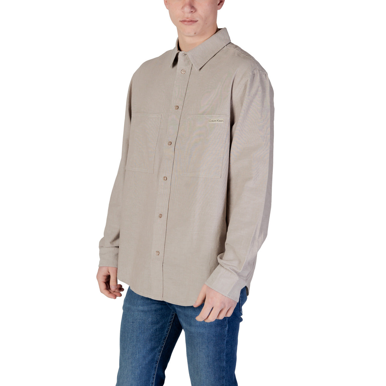 2408223 Calvin Klein Jeans Camicia Beige Uomo