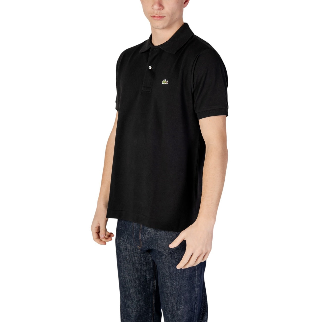 2412686 Lacoste Polo Nera Cotone Colletto Polo Maniche Corte Uomo