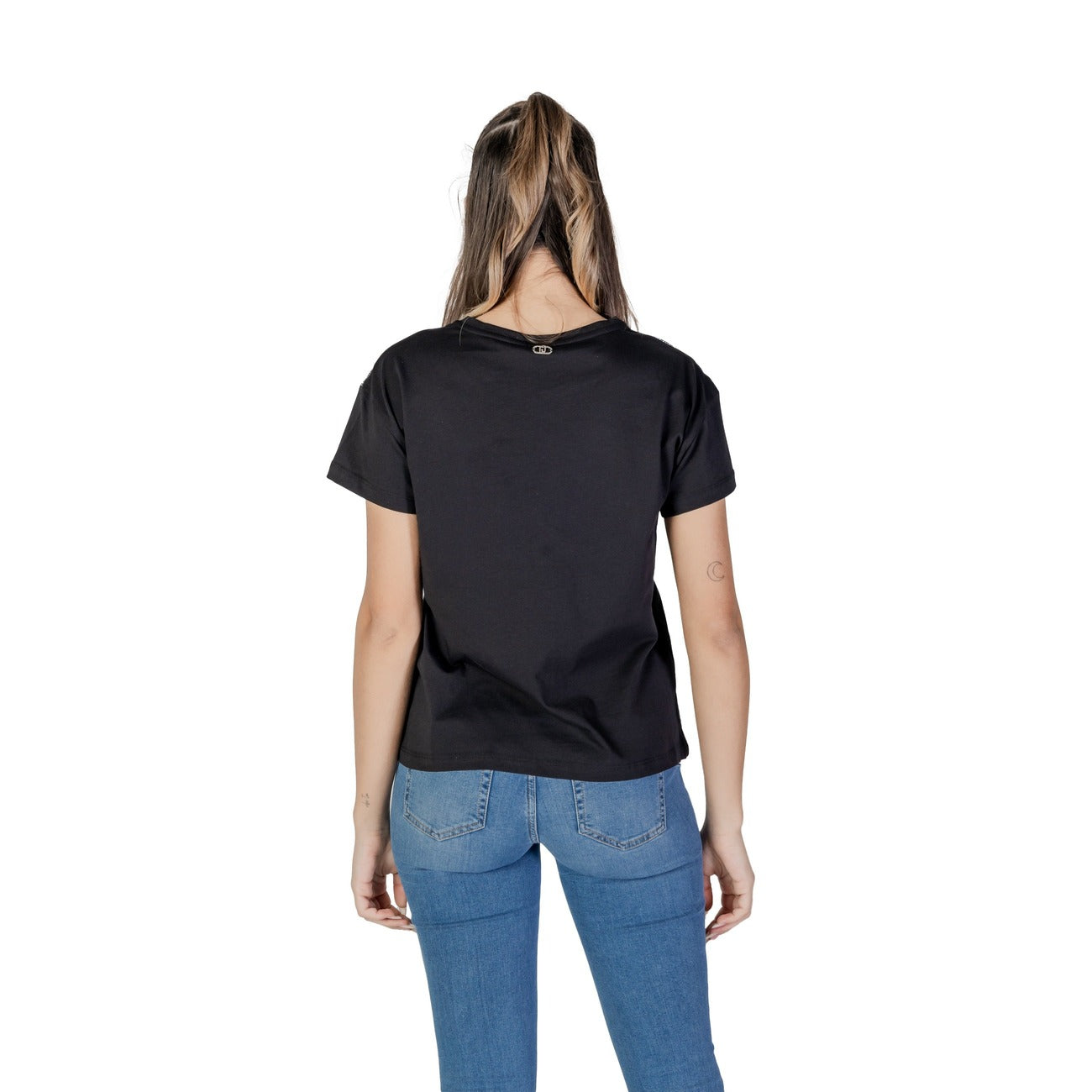 482938 Liu Jo T-Shirt Nera con Strass Donna