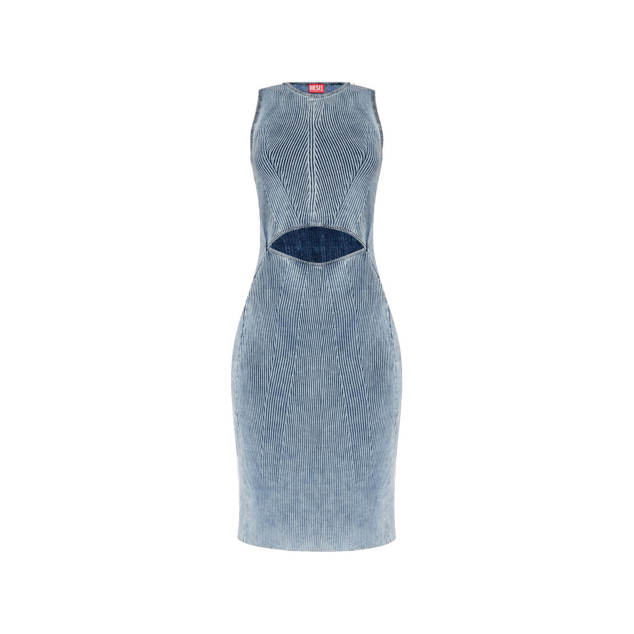 2430055 Diesel Abito Blu Smanicato Scollo Tondo Donna