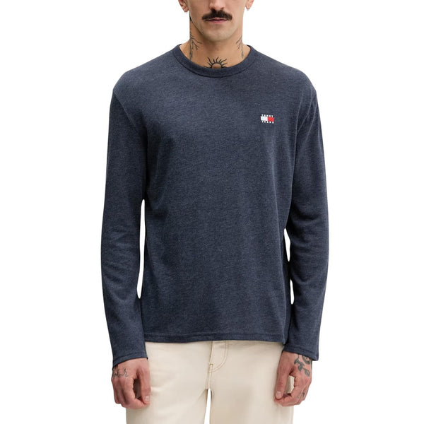 Maglia Blu Cotone Organico Poliestere Uomo