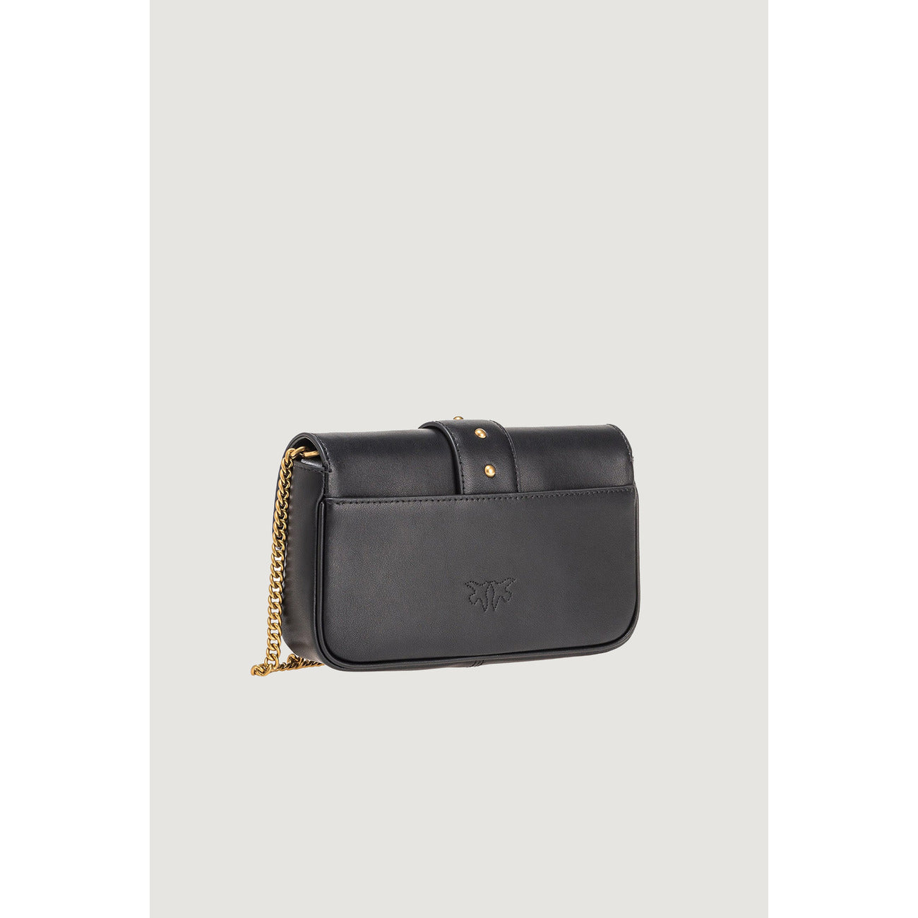 2407977 Pinko Borsa Tracolla Nera Pelle Bottone Gancio Donna