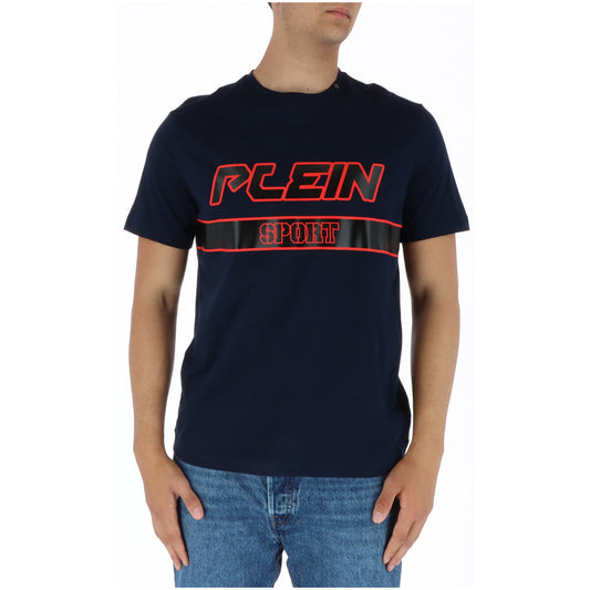 443809 Plein Sport T-Shirt Blu Stampa Uomo