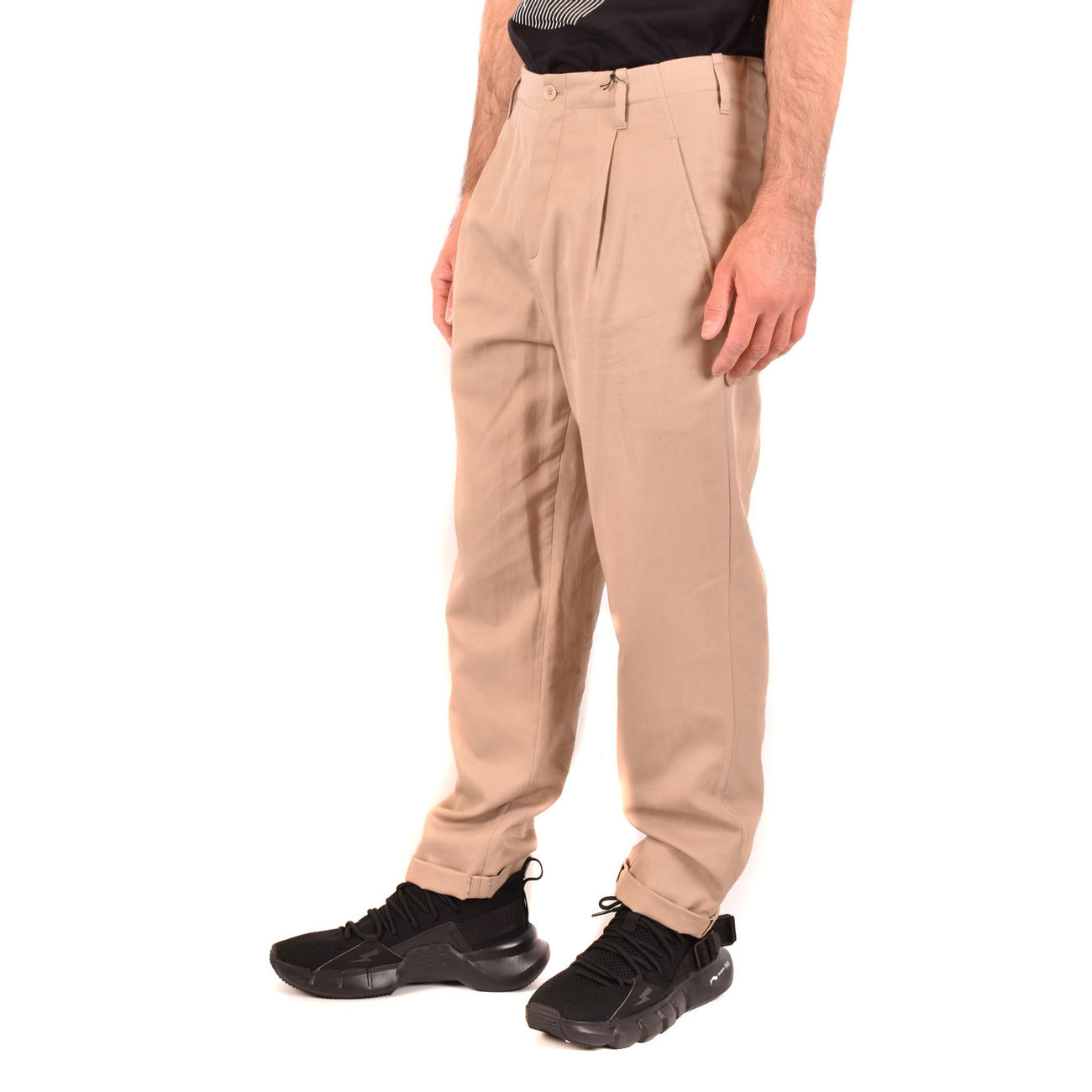 2433308 Neil Barrett Pantaloni Beige Lycra Lino Cotone Uomo
