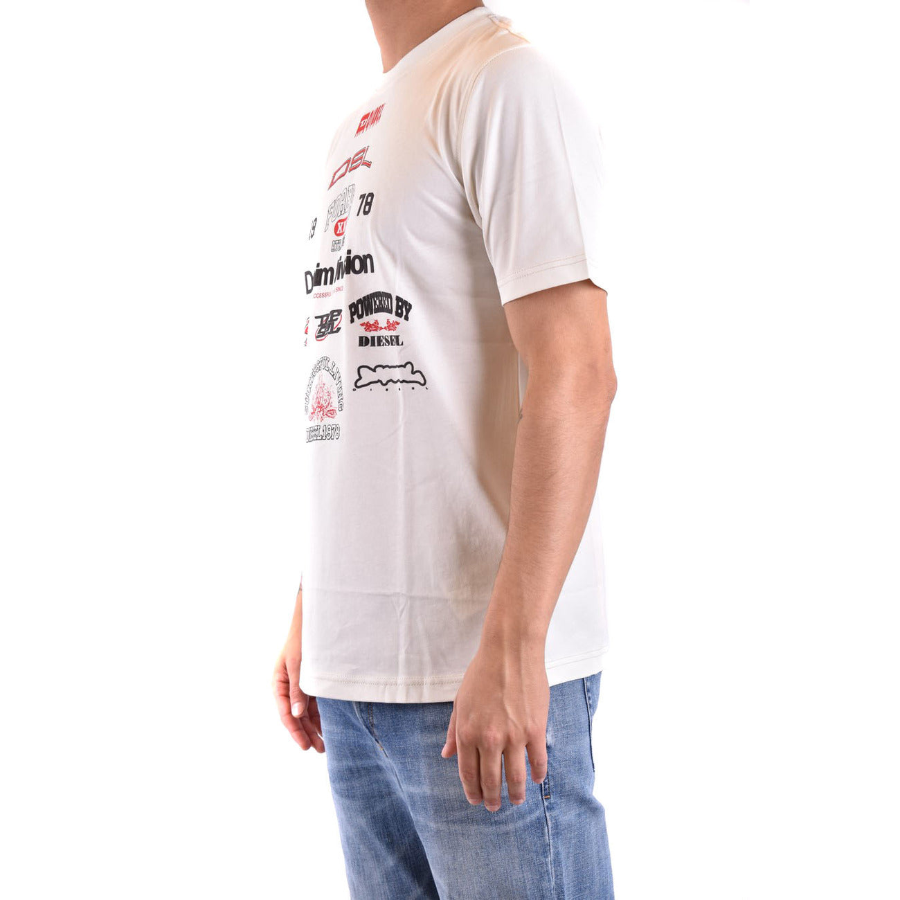 2424721 Diesel T-Shirt Bianca Stampa Uomo