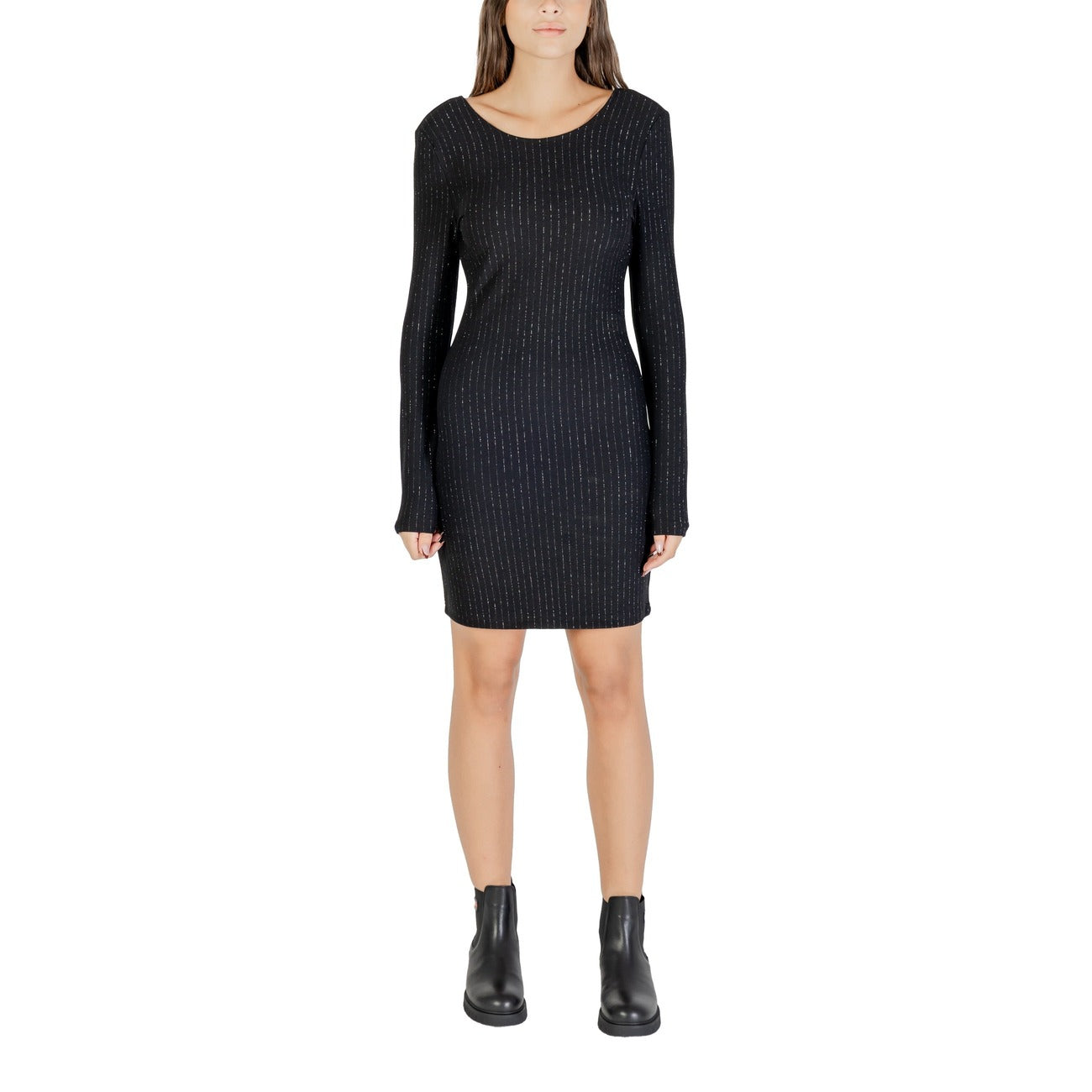 2439675 Jacqueline De Yong Abito Nero Gessato Poliestere
