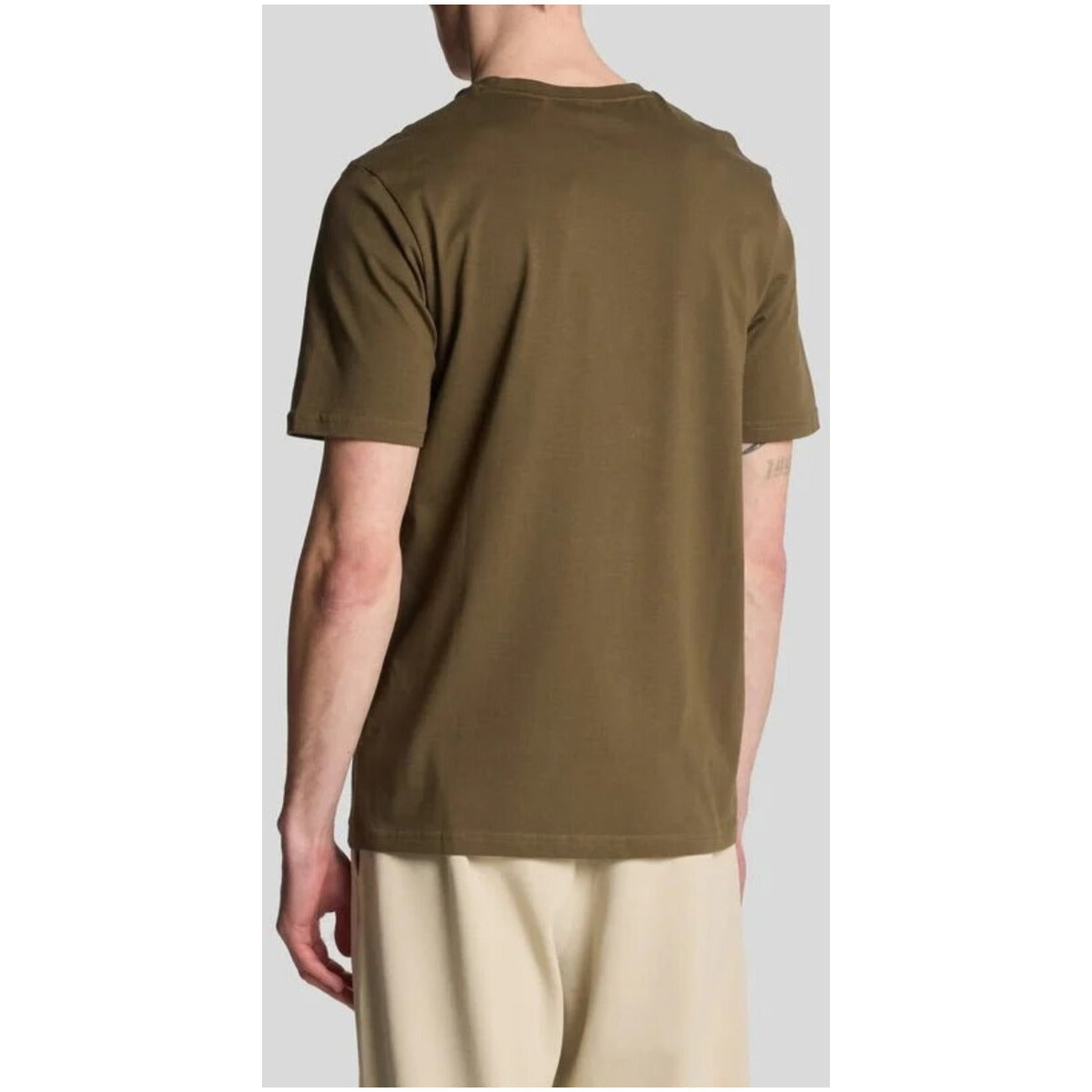 2419608 Lyle & Scott T-Shirt Verde Stampa Tasca Uomo