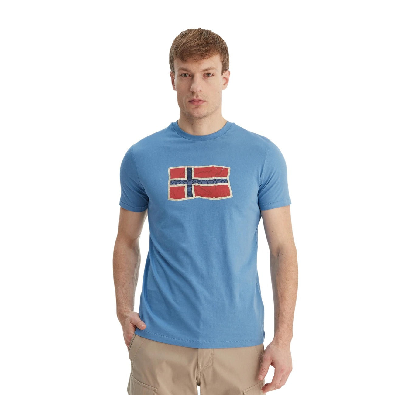 2458117 Napapijri T-Shirt Azzurro Uomo