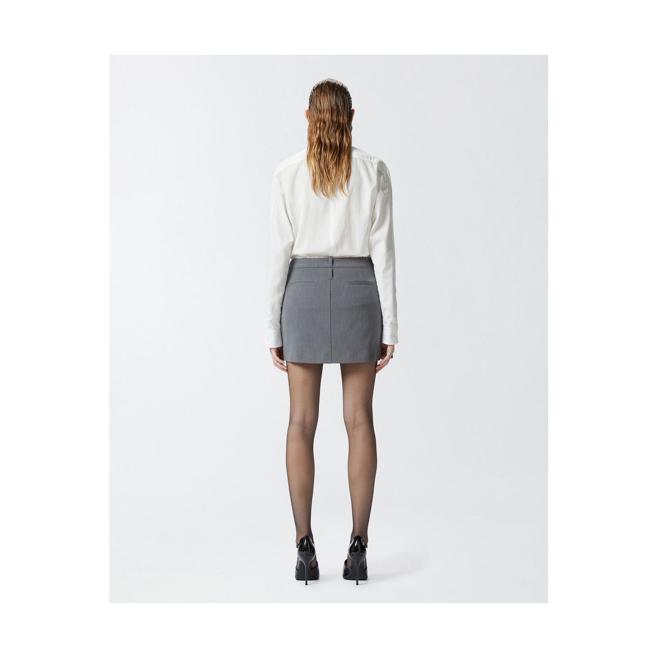 2438469 Pinko Gonna Grigia Donna Poliestere 72% Elastan