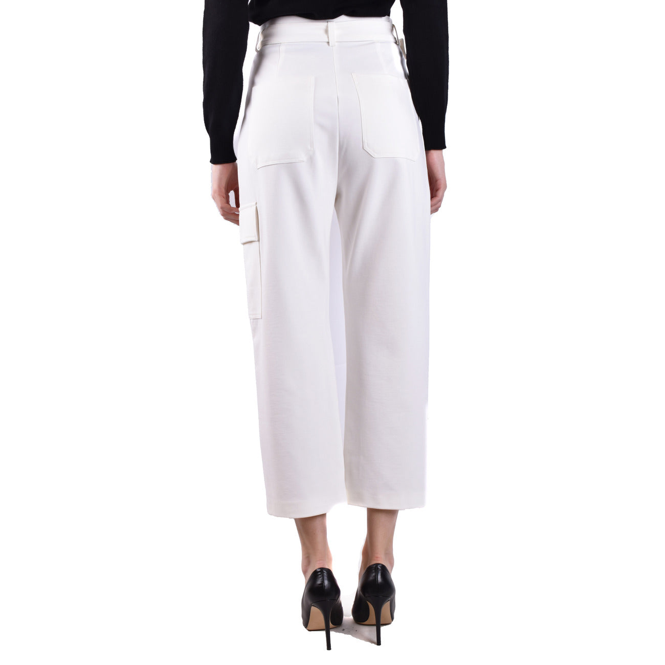 2423357 Pinko Pantaloni Bianchi Donna Viscosa 67% Tasche