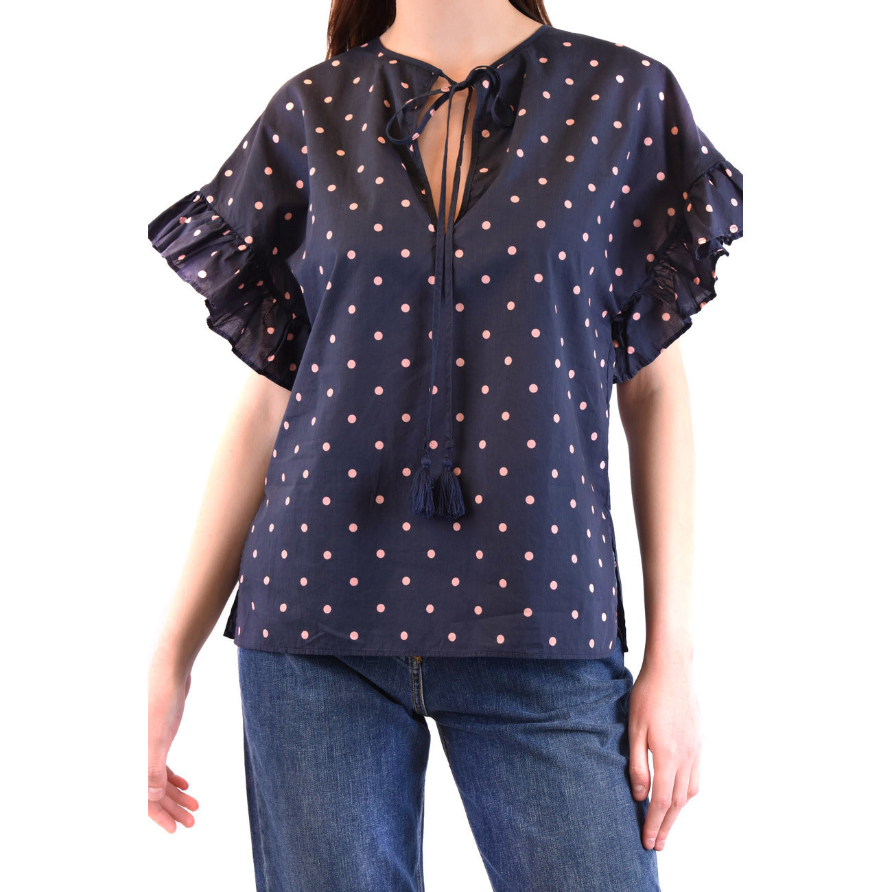 489498 P.a.r.o.s.h. Blusa Blu Pois Donna Primavera/Estate