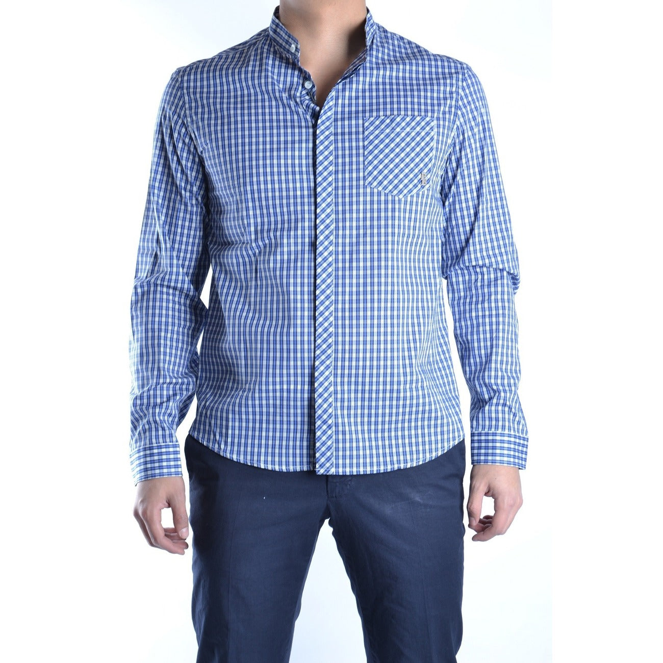 2433151 Pierre Balmain Camicia Blu Maniche Lunghe Uomo