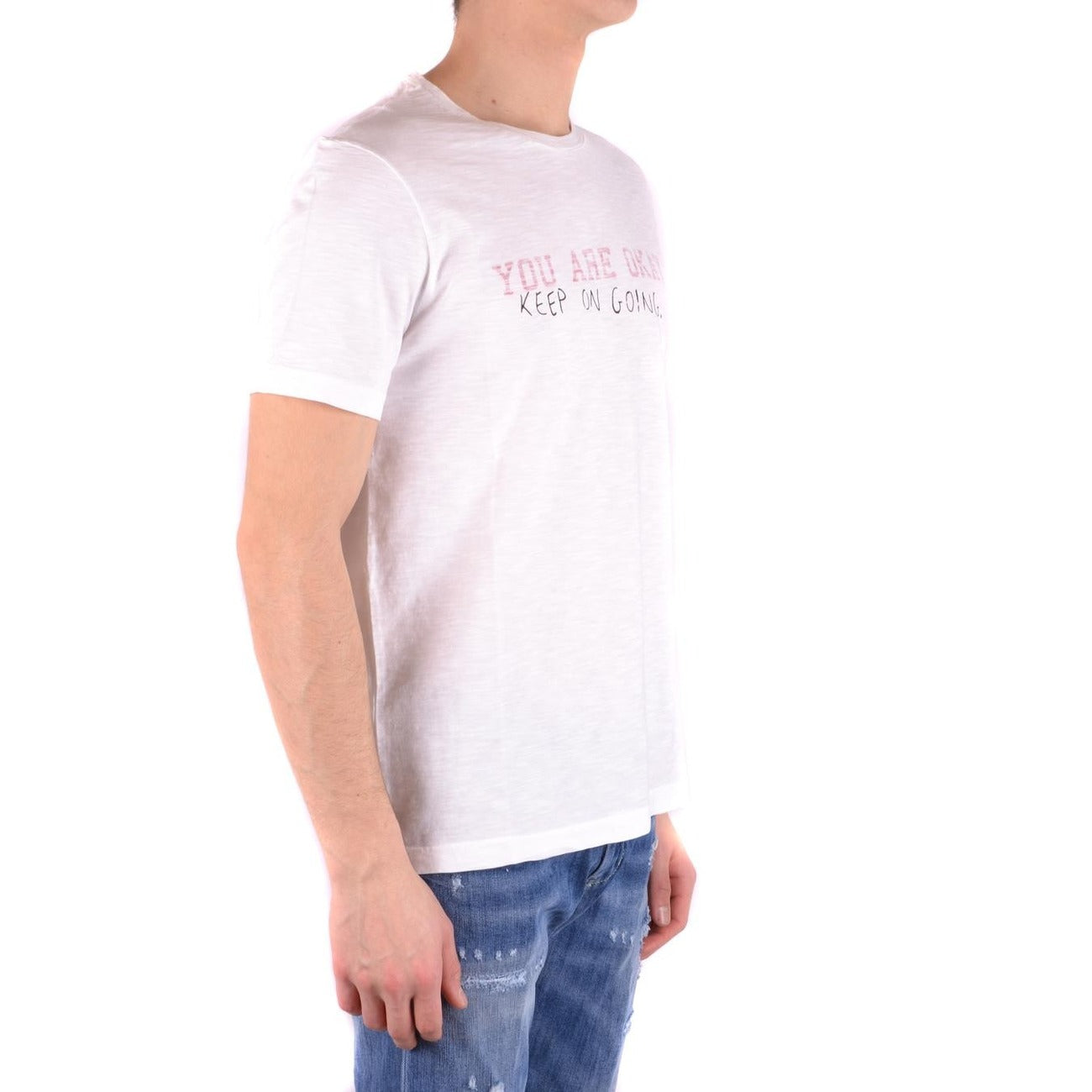 2429325 Dondup T-Shirt Bianca Stampa Uomo