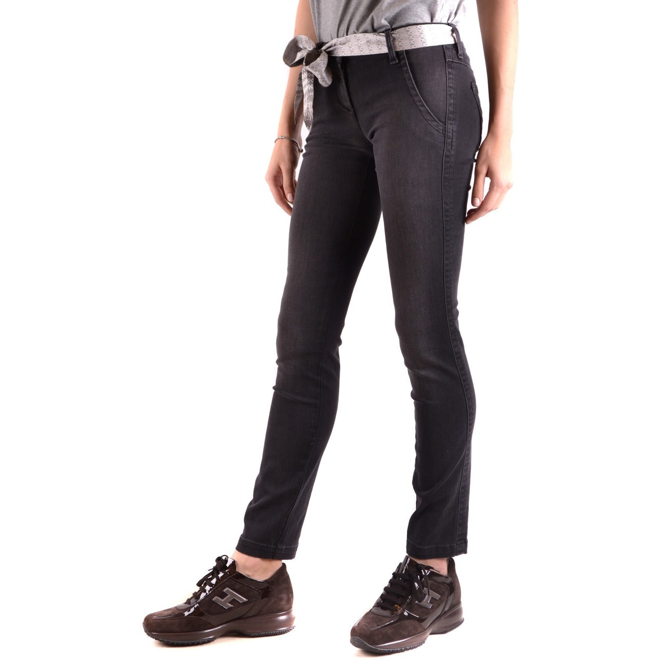 2438003 Jacob Cohen Jeans Neri Cotone Modal Made Italy Donna