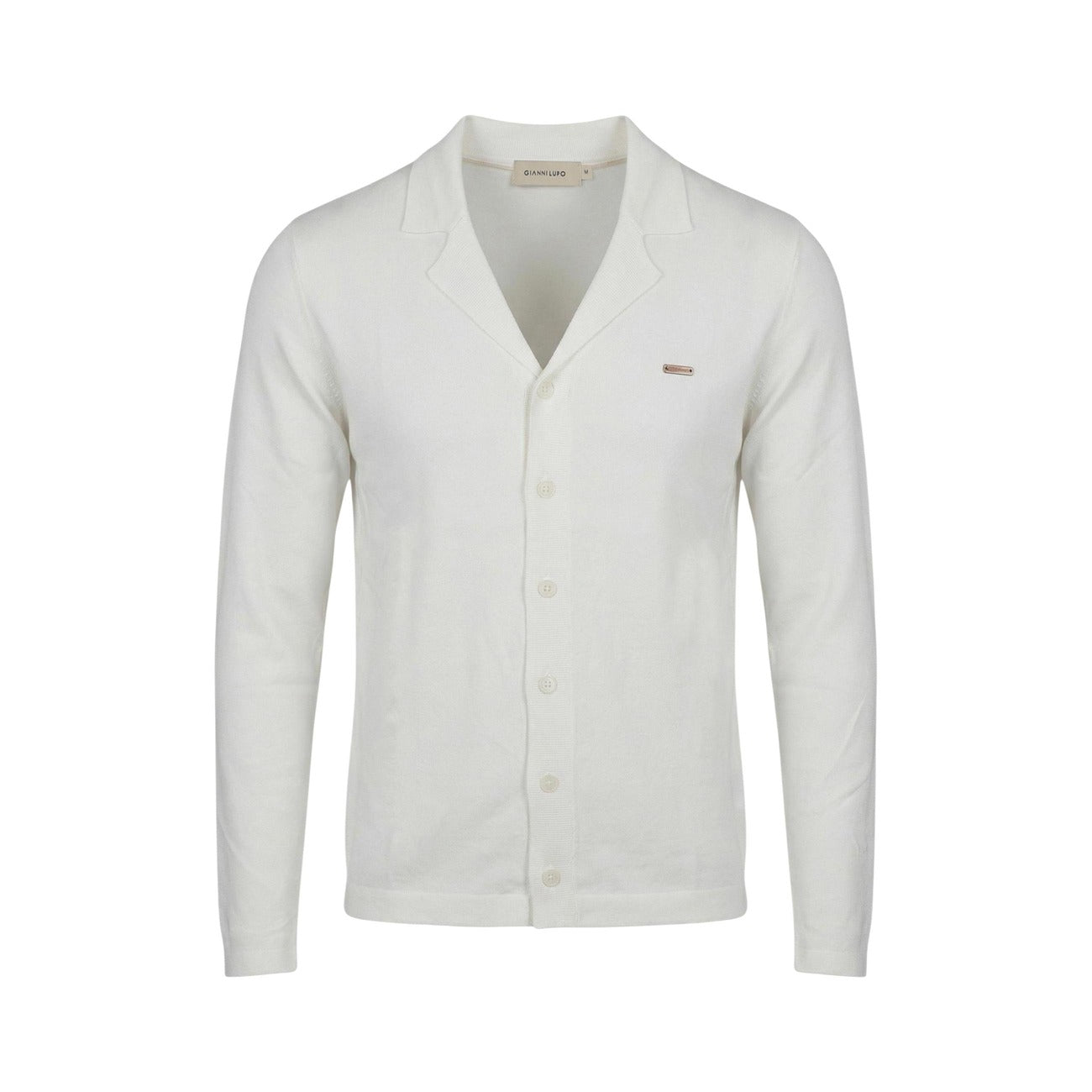 2455913 Gianni Lupo Cardigan Bianco Bavero Uomo