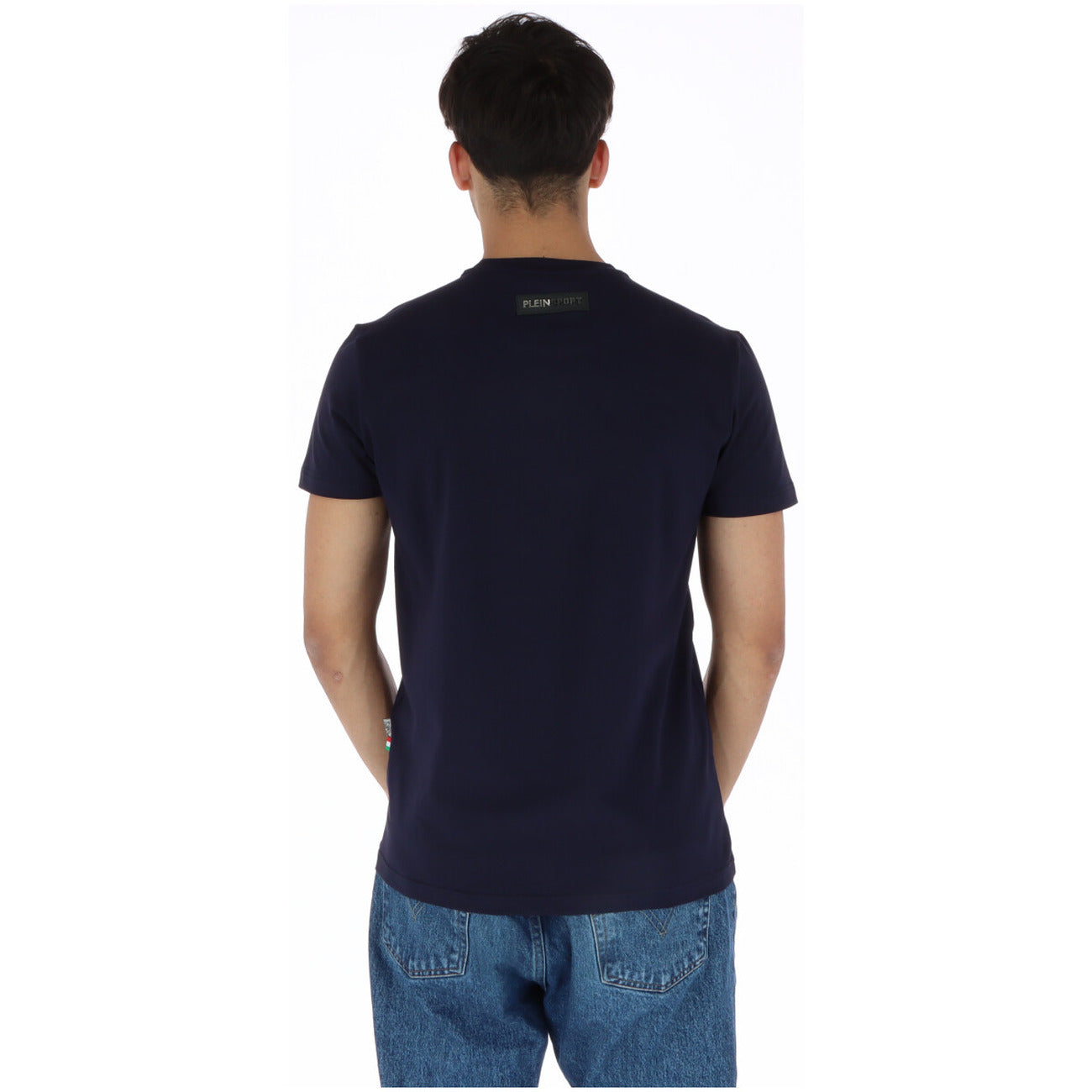 444102 Plein Sport T-Shirt Blu Stampa Uomo