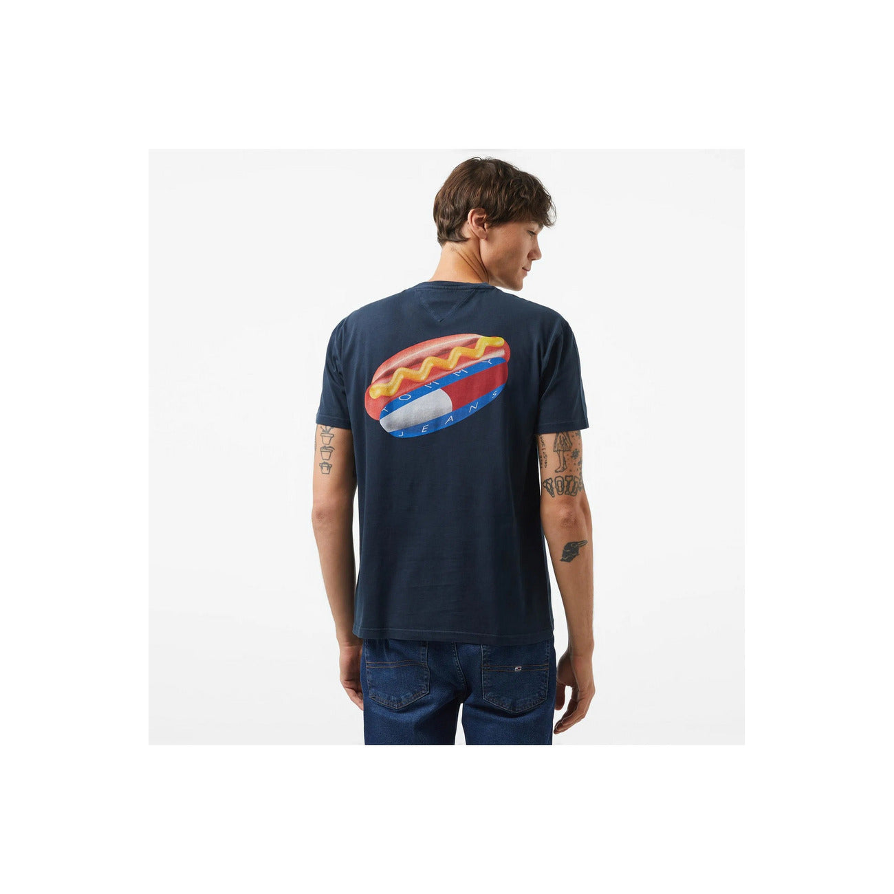 2429450 Tommy Jeans T-Shirt Blu Stampa Uomo