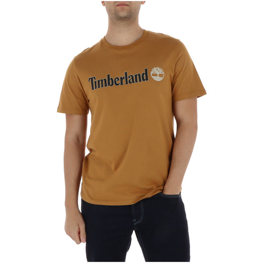 2452561 Timberland T-Shirt Cammello Stampa 100% Cotone Uomo