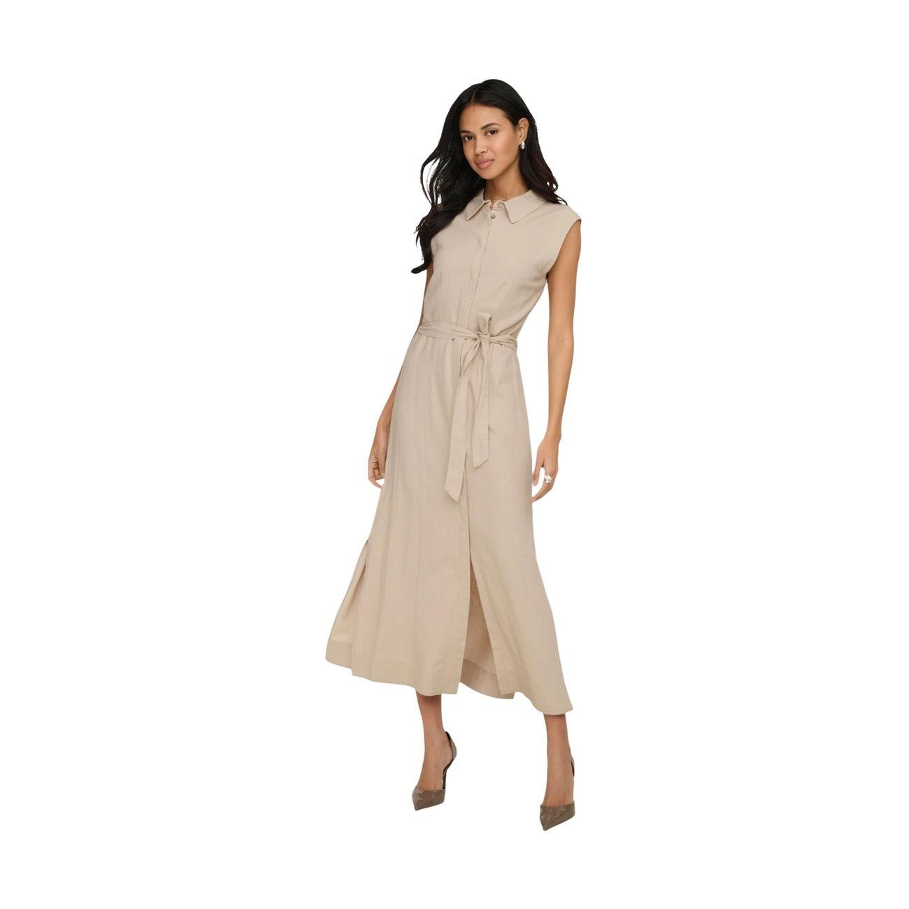 515650 Only Abito Beige Lungo Donna