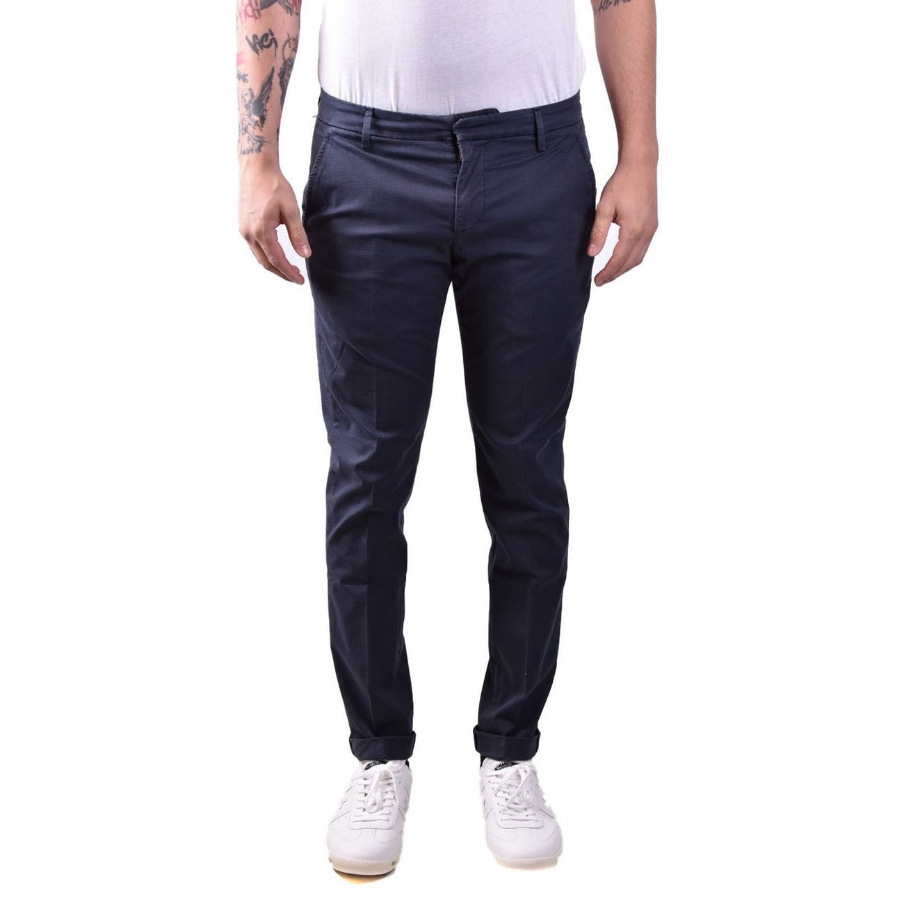 2429678 Dondup Pantaloni Blu Cotone Elastan Uomo
