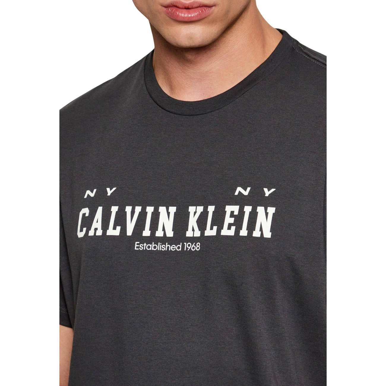 2447039 Calvin Klein Jeans T-Shirt Nera Stampa Uomo