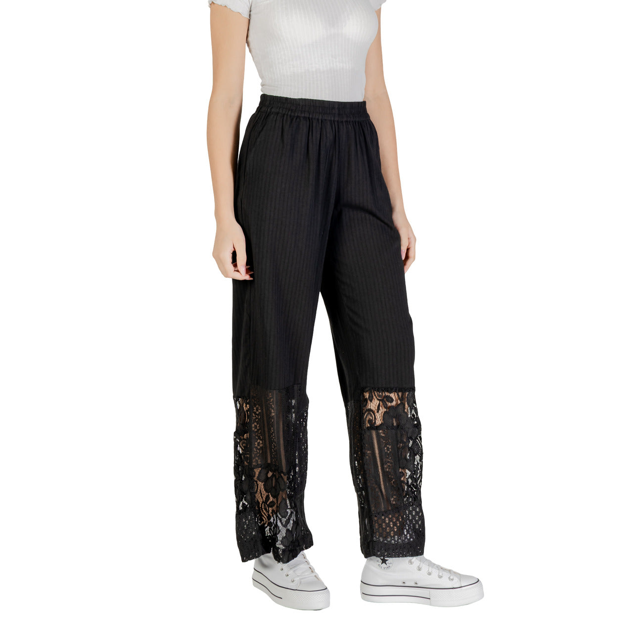 486290 Ichi Pantaloni Neri Donna