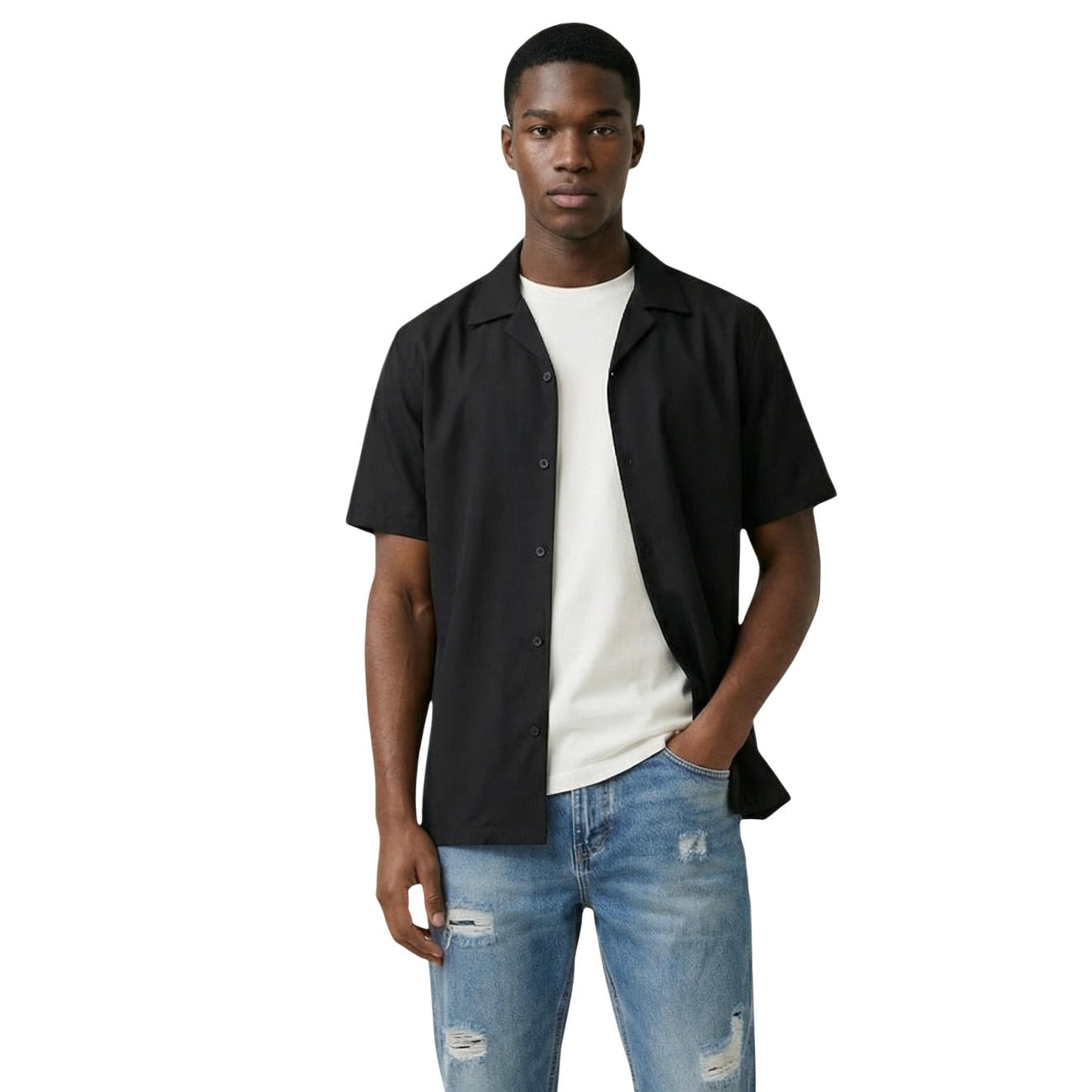 2455477 Gianni Lupo Camicia Nero Uomo