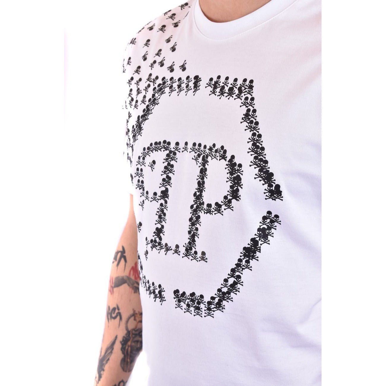 2430742 Philipp Plein T-Shirt Bianca Stampa Uomo