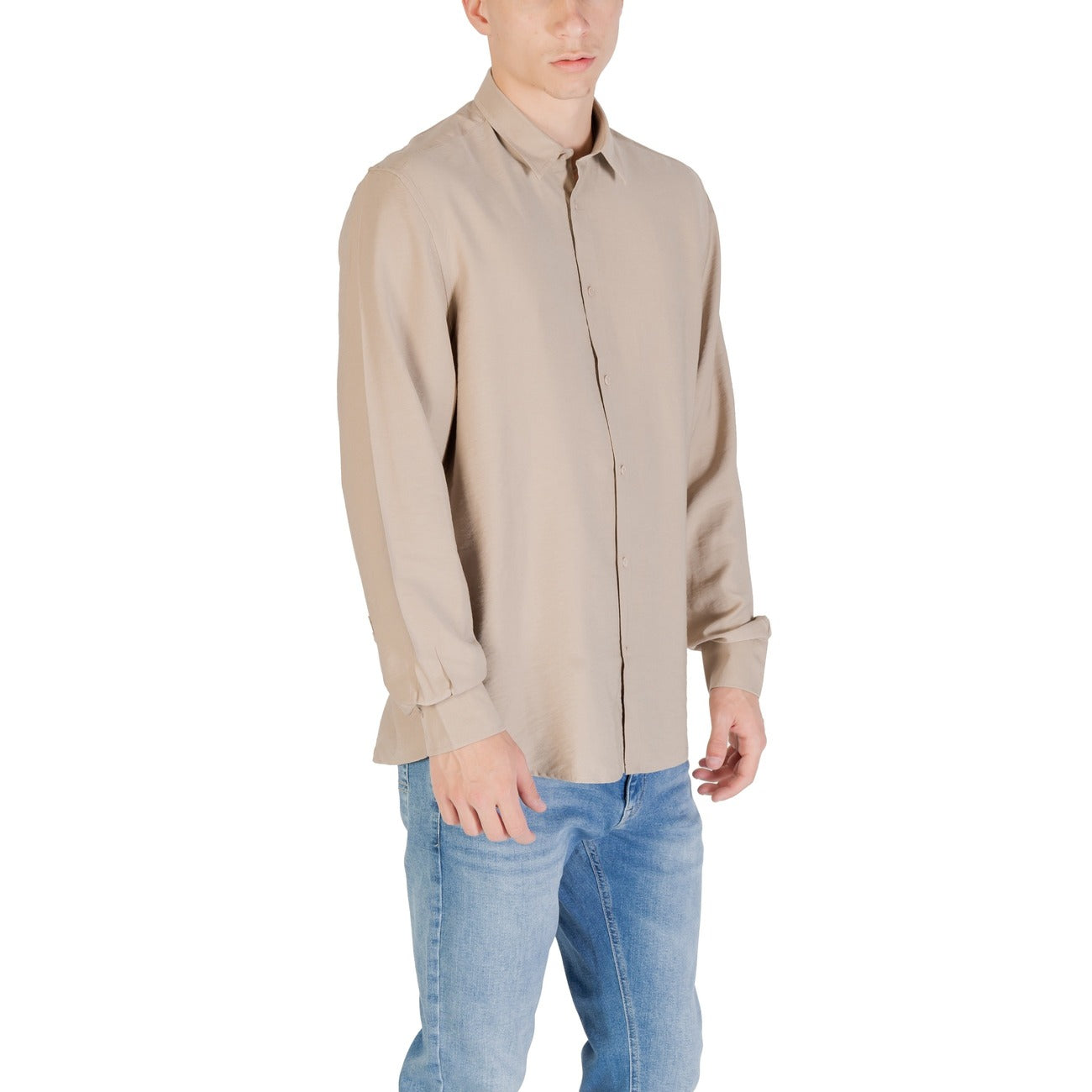 2425169 Antony Morato Camicia Beige Viscosa Uomo